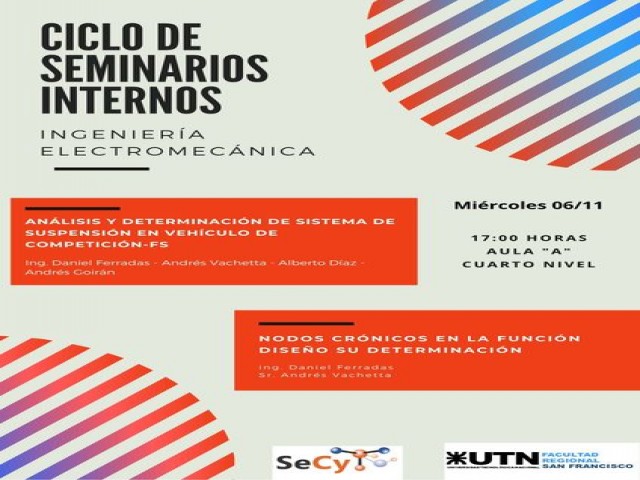 Primera edición de "Ciclo de Seminarios Internos" de Ing. Electromecánica